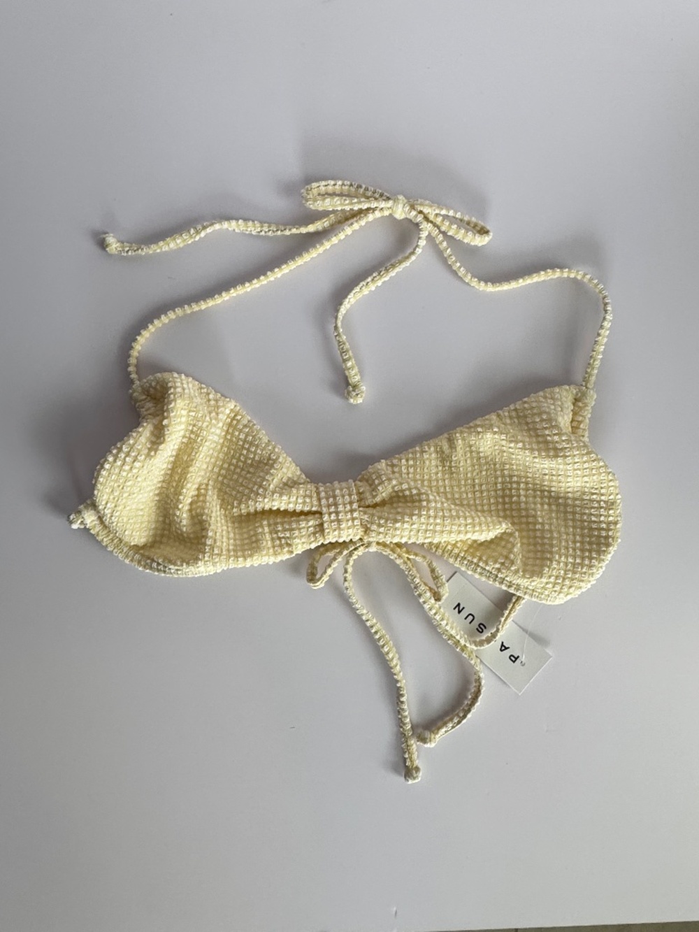 PacSun Cream Textured Bow Bandeau Bikini Top NWT